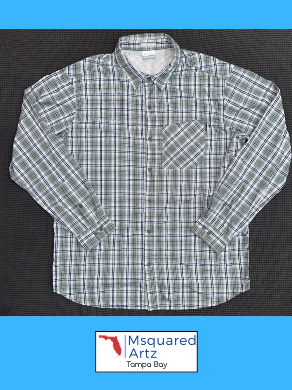 Columbia Insect Blocker Shirt Mens XL Plaid Long Sleeve Fishing Hiking